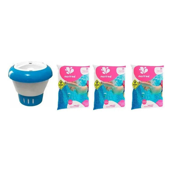 Kit Clorador Flutuante 3 Pastilhas Montreal Foto 1