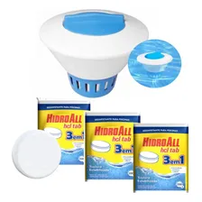 Kit Clorador Flutuante Para Piscina + 3 Pastilhas De Cloro Foto mini 1