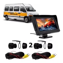 Kit Câmera Frontal + Ré Van Escolar Retrovisor Monitor Lcd Foto mini 4