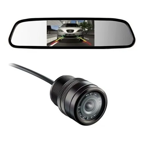 Kit Câmera Ré Visão Noturna Espelho Retrovisor Monitor Lcd Foto 1