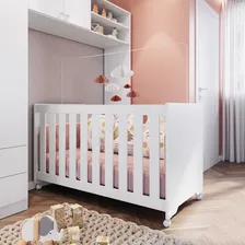 Kit CĂ´moda Sapateira Infantil Berço 3 Em 1 E Berço Com RodĂz Cor Branco Foto mini 2