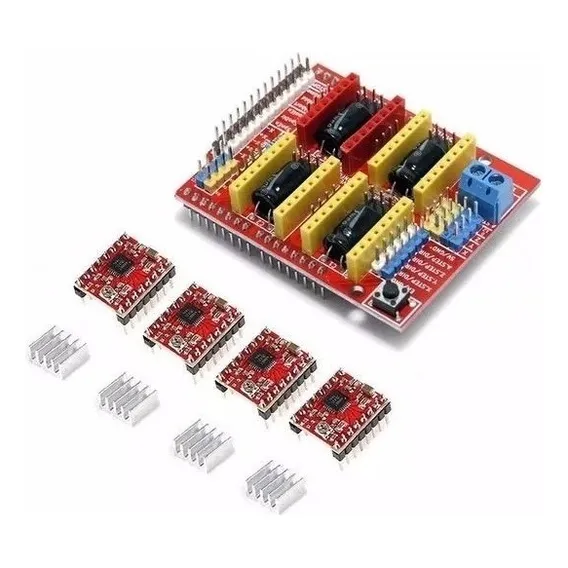 Kit Cnc Shield V3 4 Driver A4988 4 Dissipador De Calor Foto 1