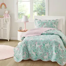 Kit Cobre Leito Colcha Infantil Menino Menina Solteiro 2pçs Cor Unicórnio Unicórnio Foto  mini 1