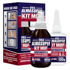 Kit Cola Almata Almasuper Mdf Ativador e Adesivo Cor Branco Foto mini 1