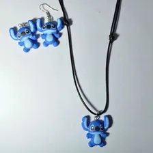 Kit Colar E Brincos Lilo Stitch Disney Geek Filme Anime Foto mini 2