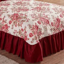 Kit Colcha Cobre Leito Floral Cama Casal 03 Peças Babado Foto mini 3