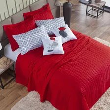 Kit Colcha Queen 7 Peças Percal 300 Fios Basic Vermelho Lady Foto mini 2