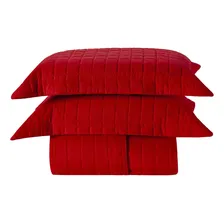 Kit Colcha Queen 7 Peças Percal 300 Fios Basic Vermelho Lady Foto mini 4