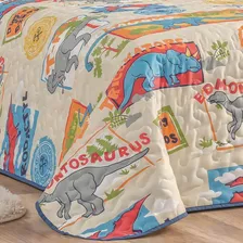 Kit Colcha Solteiro Infantil Fantasy Dupla Face - Dinossauro Foto mini  3
