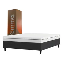 Kit Colchão + Cama Box Emma Duo Casal (138x188cm) Cor Cinza-claro Foto  mini 1