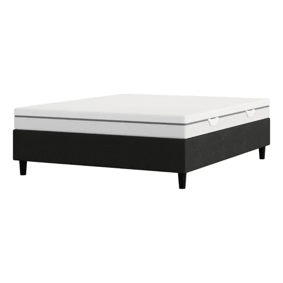 Kit Colchão Emma Duo King e Cama Box 193 cm x 203 cm Cinza Claro Foto 1
