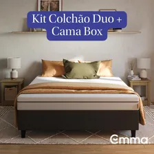 Kit Colchão Emma Duo King e Cama Box 193 cm x 203 cm Cinza Claro Foto mini 3