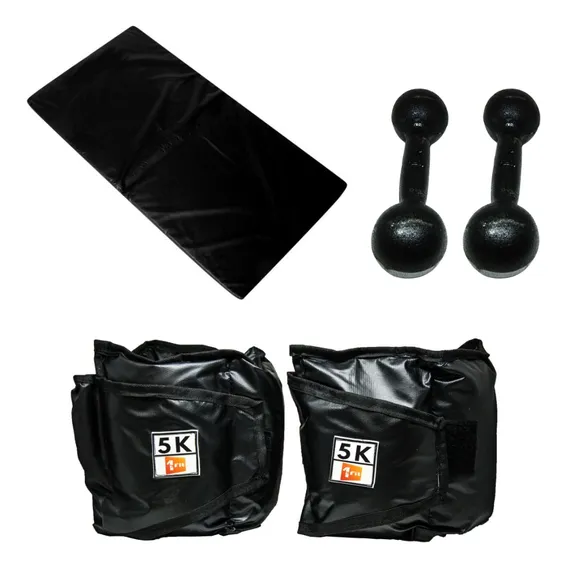 Kit Colchonete + Caneleira 5kgs + Par De Halter Pintado 4kg Foto 1