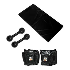 Kit Colchonete Preto+ Par De Caneleira 3kgs + Par Halter 3kg Cor Preto Foto  mini 1