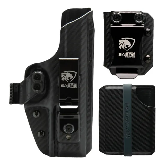 Kit Coldre+porta Carregador+carteira Sabre Taurus G2c Destro Cor Preto Fibra De Carbono Foto 1