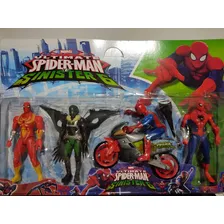 Kit Com 04 Bonecos Spider-man Ultimate Sinister 6 Com Moto Foto mini 4