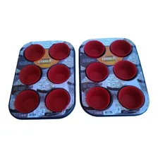 Kit Com 06 Formas Para Mini Cupcake + 36 Formas De Silicone Cor Preto Foto  mini 1