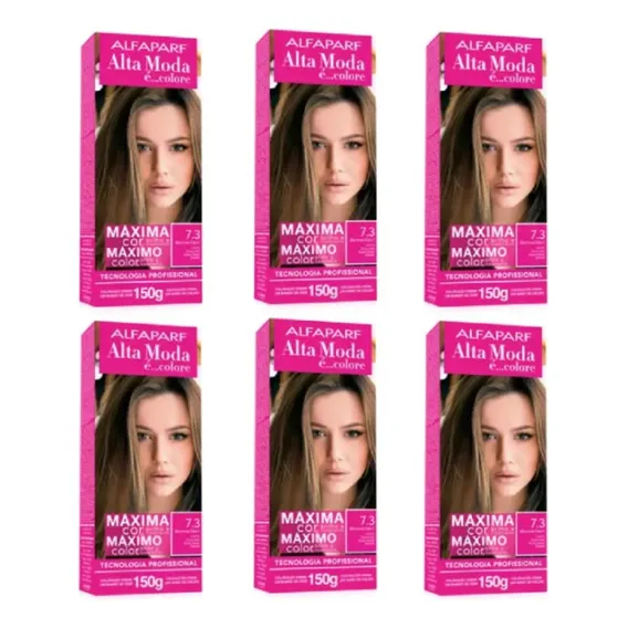 Kit Com 06 Tintas Alta Moda 7.3 Louro Dourado Alfaparf Foto 1