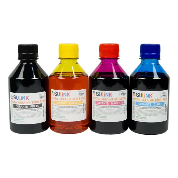 Kit Com 1 Litro De Tinta Para Hp Série Pro Corante Foto 1