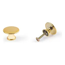 Kit Com 1 Puxador Redondo Puxador Armário Gaveta Dourado Foto  mini 1