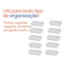 Kit Com 10 Bandejas Topa Tudo Alimentos Branca 8 Litros Com Tampa Foto mini 2