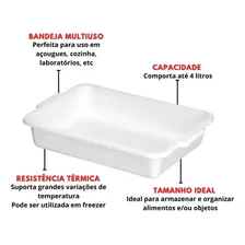 Kit Com 10 Bandejas Topa Tudo Branca 4litros Atacado Alimento Açougue Restaurante Salgado Cozinha - Santana Foto mini 2