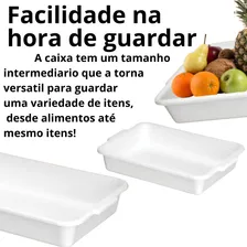 Kit Com 10 Bandejas Topa Tudo Branca 4litros Atacado Alimento Açougue Restaurante Salgado Cozinha - Santana Foto mini 3