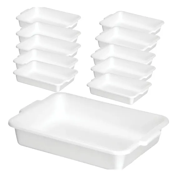 Kit Com 10 Bandejas Topa Tudo Branca 4litros Atacado Alimento Açougue Restaurante Salgado Cozinha - Santana Foto 1