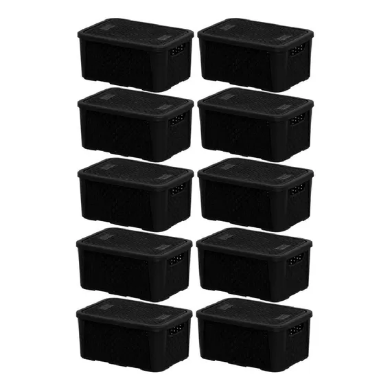 Kit Com 10 Caixas/cestos Organizadoras Rattan 5,8 Litros Foto 1