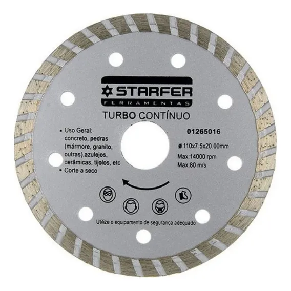 Kit Com 10 Disco Diamantado Turbo Starfer Corte Continuo Foto 1