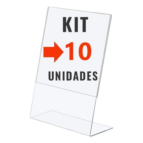 Kit Com 10 Display Expositor AcrÃlico L A6 10x15cm Vertical Foto 1