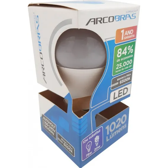 Kit Com 10 Lâmpadas Led Bulbo 12w E27 Bivolt Arcobras Foto 1