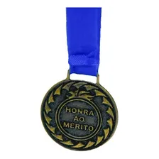 Kit Com 10 Medalhas De Bronze M30 Honra Ao Mérito Fita Azul Foto mini 1
