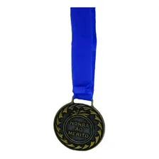 Kit Com 10 Medalhas De Bronze M30 Honra Ao Mérito Fita Azul Foto mini 2