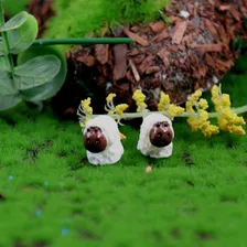 Kit Com 10 Ovelhas Miniaturas Terrários Mini Jardim Fadas Foto mini  3