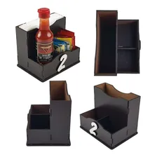 Kit Com 10 Pçs Porta Guardanapo E Saches Numeradas Em Mdf Foto mini 1