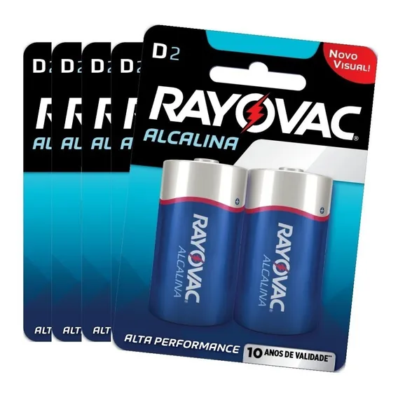 Kit Com 10 Pilha Alcalina Grande Rayovac D - - Lacrada Foto 1