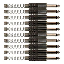 Kit Com 10 Plug P10 Mono Metal Com Mola Espiral Niquelado Foto mini  2