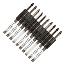 Kit Com 10 Plug P10 Mono Metal Com Mola Espiral Niquelado Foto  mini 1