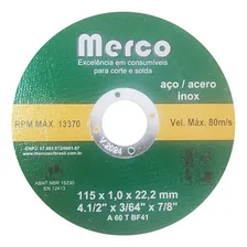 Kit Com 100 Discos De Corte Aço 115x1,0x22,2mm - Merco Nobre Foto mini 1