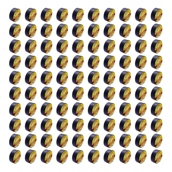 Kit Com 100 Fita Isolante 10m Antichama Adelbras 19mm X 10m Foto 1