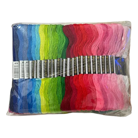 Kit Com 100 Linhas Meadas Para Bordado Cor Mix Foto 1