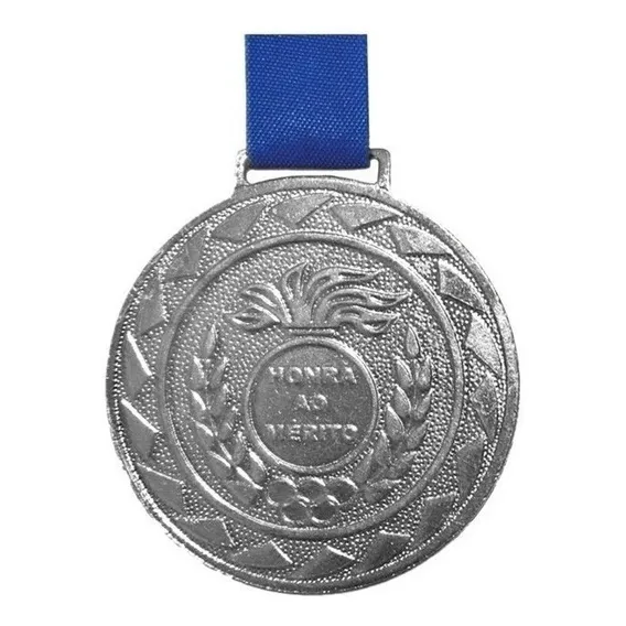 Kit Com 100 Medalhas De Prata M36 Honra Ao Mérito Fita Azul Foto 1