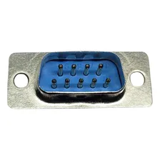 Kit Com 100 Pçs Conector Db09 Macho 180 Solda Fio Ds1033 Cor Azul Foto mini  3