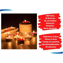 Kit Com 100 Velas Rechaud Formato Coração Parafina Alumínio Foto mini 3