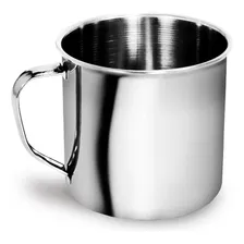 Kit Com 12 Canecas 100% Em Aço Inoxidavel Com Alça De 600 Cor Inox Liso Foto mini 1