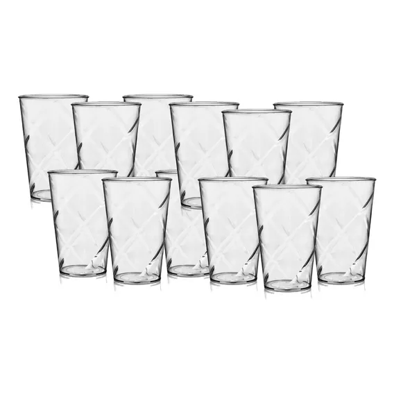 Kit Com 12 Copo Twister Shake 500ml De Acrílico Resistente Cor Transparente Foto 1