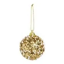 Kit Com 12 Enfeite Bola De Natal Dourada Nevada P/arvore Cor Dourado Bolas Foto mini 2