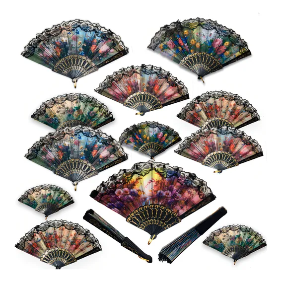 Kit Com 12 Leques Casamento Lembrancinha Estampa Diversas Foto 1