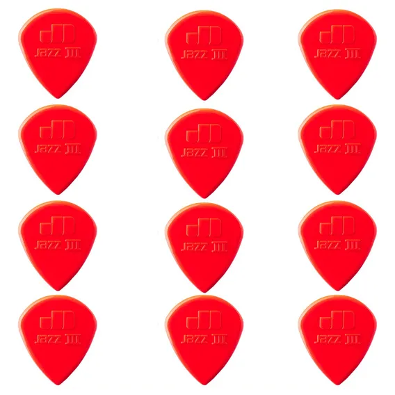 Kit Com 12 Palhetas Dunlop Nylon Jazz Para Guitarra 1.4mm Foto 1